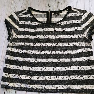 Aritzia Talula Navy Nautical Stripe Crop Top XS